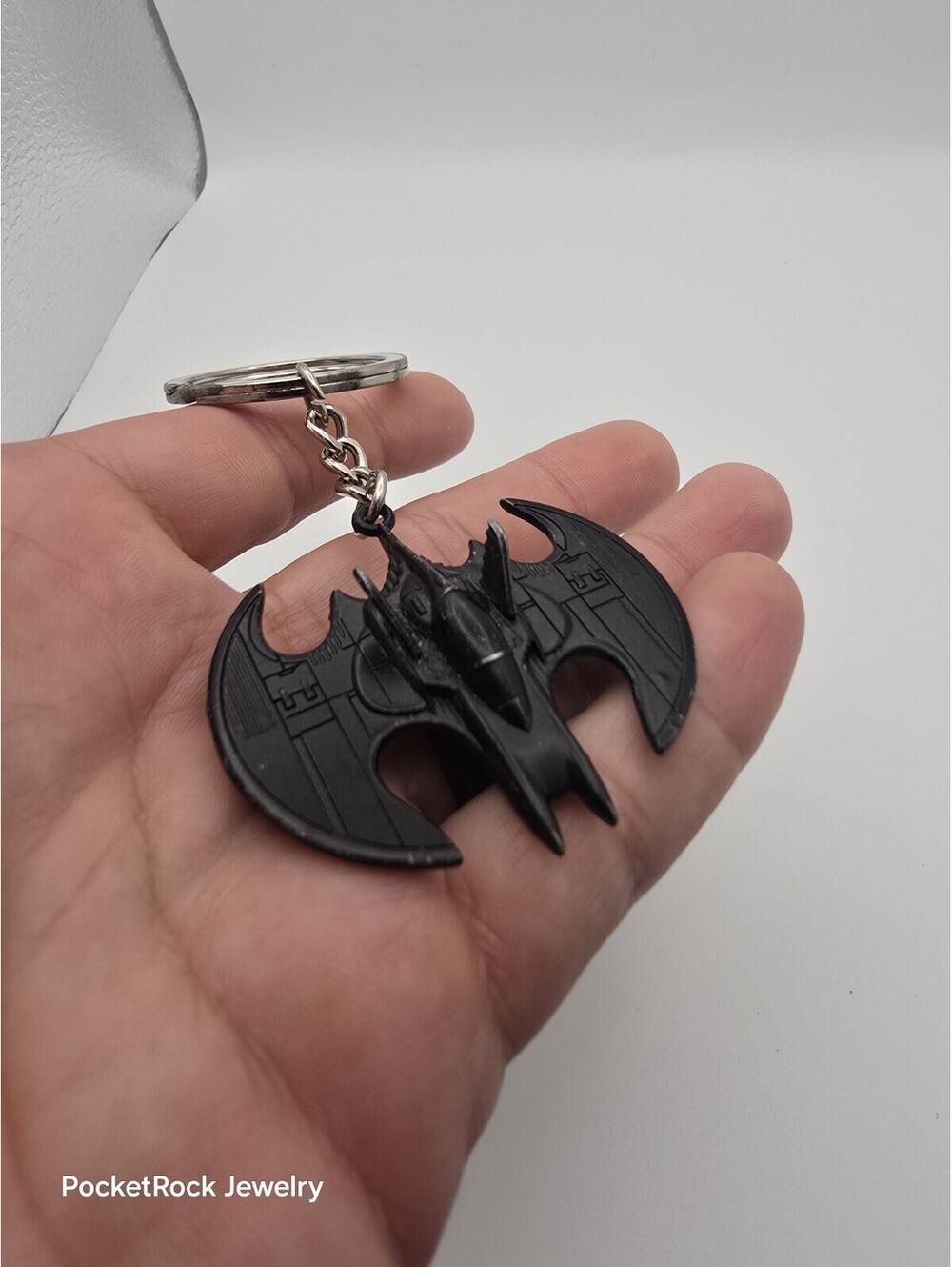 Batman 1989 Movie Batwing Diecast Metal Key Chain QMx Stealth Black Loot Crate